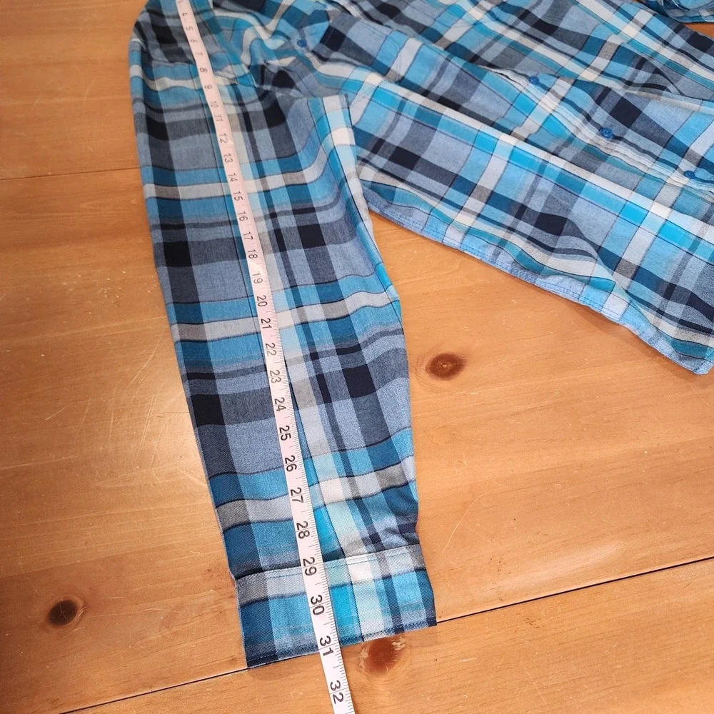 The North Face Plaid Shirt Mens‎ Large Blue Long Sleeve Button Up Casual Work
